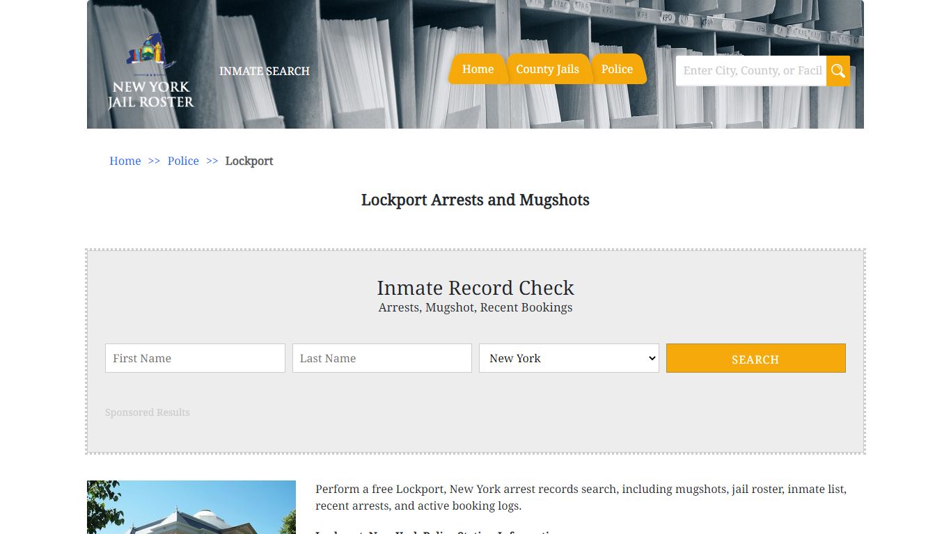 Lockport Arrests and Warrants | Jail Roster Search